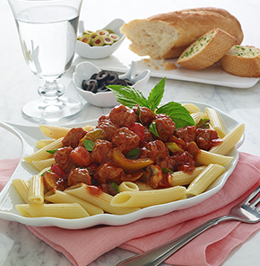 Nutrela Soya Penne With Herbs, Tomatoes, And Peas