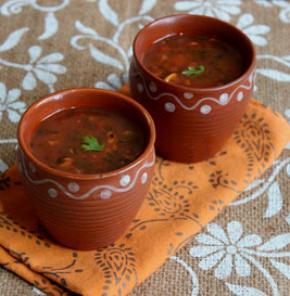 Curry Leaf And Nutrela Soya Tomato Soup